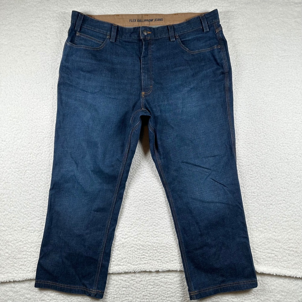 Duluth Trading Co Flex Ballroom Jeans Mens Relaxed Fit Work Pants 44x28 Blue